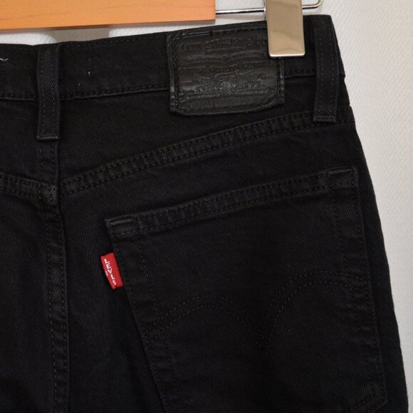 Levi's Wedgie Straight Leg Black Jeans Sz 23 - Picture 6 of 7
